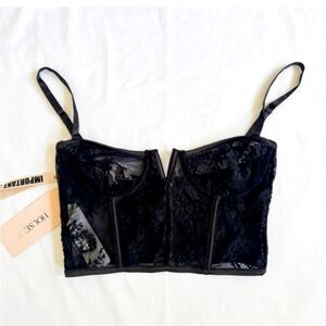 House of CB Black Lace Bustier Top
